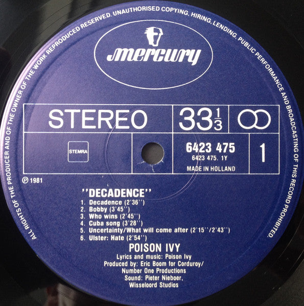 Poison Ivy (3) : Decadence (Album,LP)