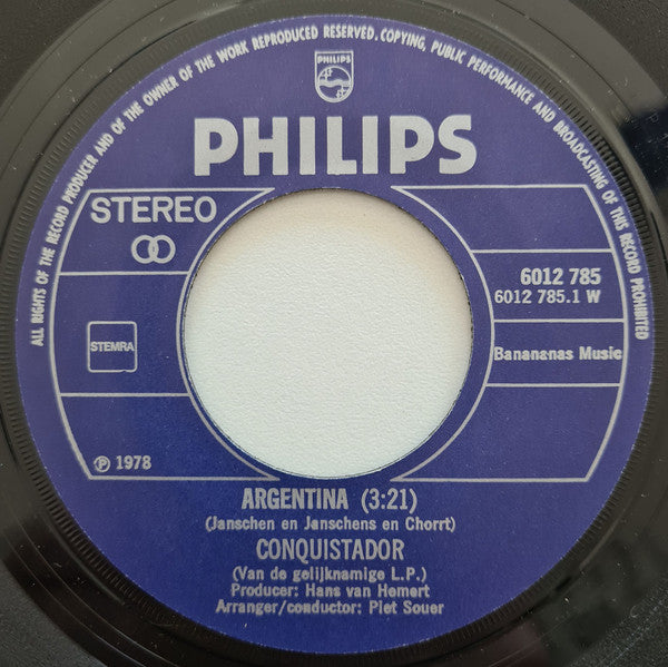 Conquistador : Argentina (7",45 RPM,Single,Stereo)