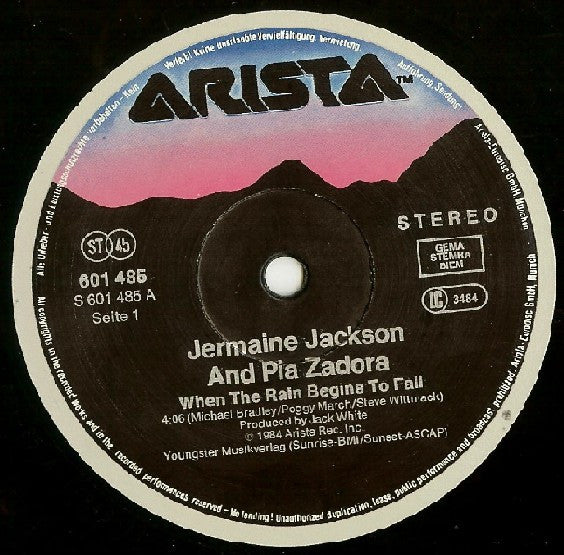 Jermaine Jackson And Pia Zadora : When The Rain Begins To Fall (12",Maxi-Single,45 RPM)