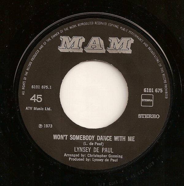 Lynsey De Paul : Won't Somebody Dance With Me (7",45 RPM,Single)