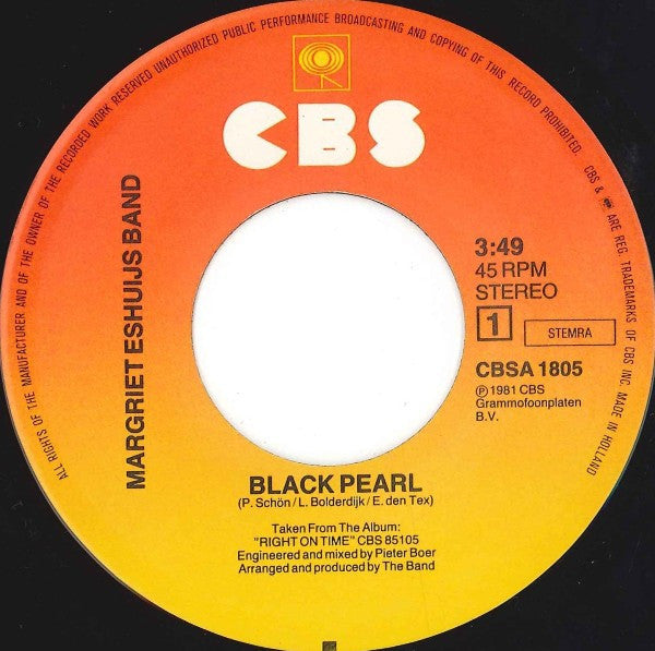 Margriet Eshuijs Band : Black Pearl (7",Single,45 RPM)