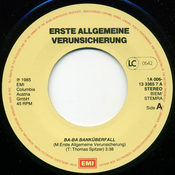 EAV (Erste Allgemeine Verunsicherung) : Ba Ba Banküberfall (7",Single)