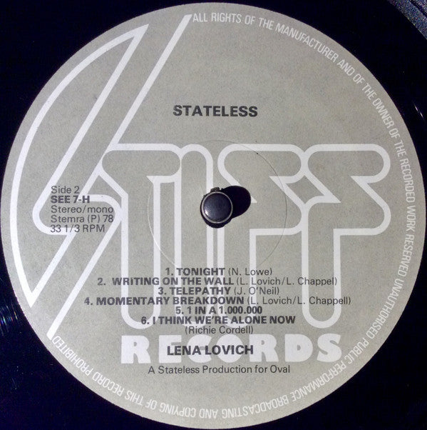 Lene Lovich : Stateless (LP,Album,Misprint)