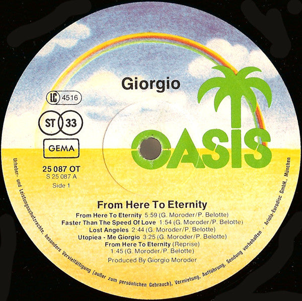 Giorgio Moroder : From Here To Eternity (LP,Album)