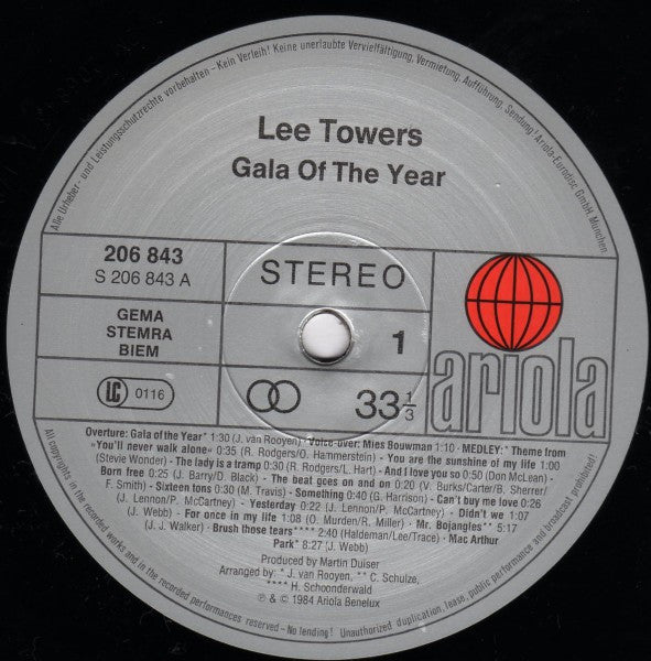 Lee Towers : Gala Of The Year (LP,Album,Stereo)