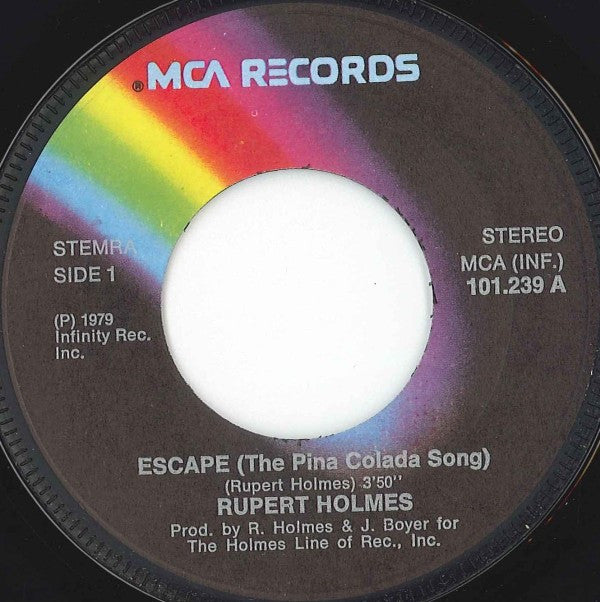 Rupert Holmes : Escape (The Piña Colada Song) (7",Single)