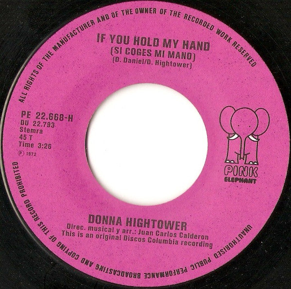 Donna Hightower : If You Hold My Hand (7",45 RPM,Single)