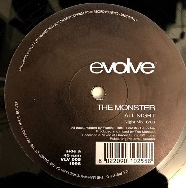 Monster, The : All Night (12",45 RPM)