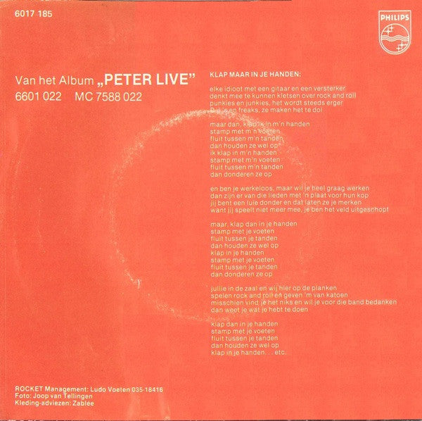 Peter Koelewijn & Zijn Rockets : Klap Maar In Je Handen (7",45 RPM)