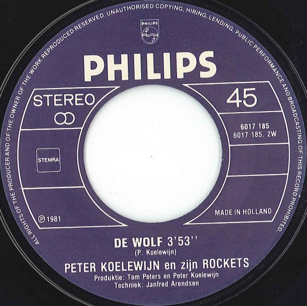 Peter Koelewijn & Zijn Rockets : Klap Maar In Je Handen (7",45 RPM)
