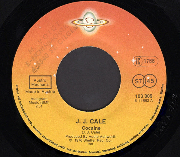 J.J. Cale : Cocaine / Crazy Mama (7",45 RPM,Single)