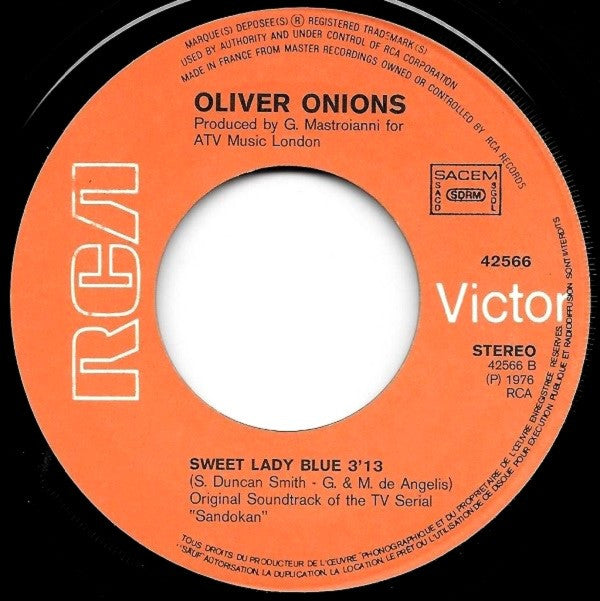 Oliver Onions : Sandokan (Musique Originale Du Feuilleton T.V.) (7",45 RPM,Single)
