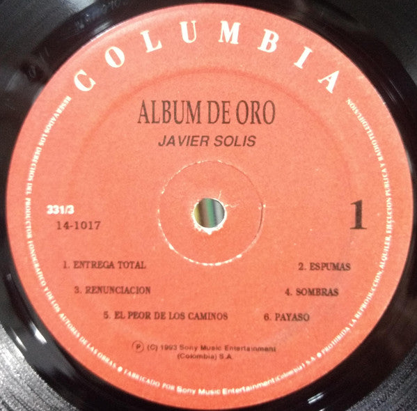 Javier Solís : Álbum De Oro Javier Solis  (LP,Compilation)