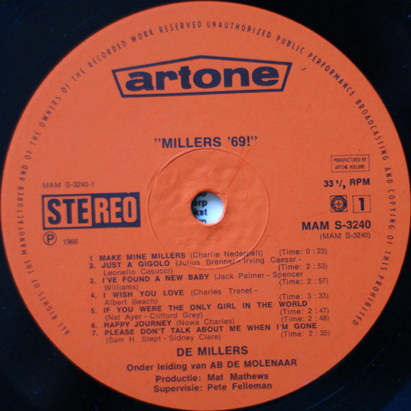 De Millers : Millers '69! (LP)