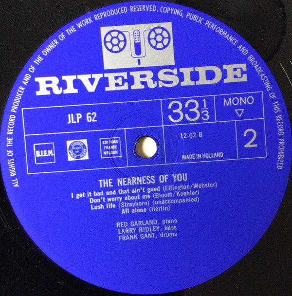 Red Garland : The Nearness Of You (LP,Album,Mono)