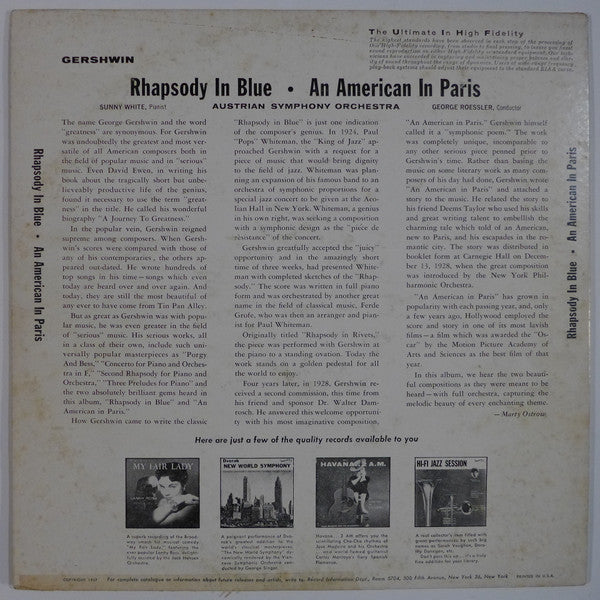 George Gershwin, Andre Verdon : Rhapsody In Blue / An American In Paris (LP)