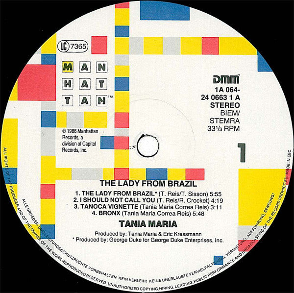 Tania Maria : The Lady From Brazil (LP,Album)